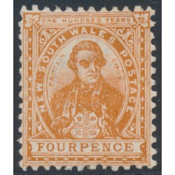 AUSTRALIA / NSW - 1905 4d brown Captain Cook, perf. 12:11½, crown A watermark, MH – SG # 338