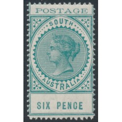 AUSTRALIA / SA - 1903 6d blue-green Long Tom, thin POSTAGE, MH – SG # 282