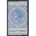 AUSTRALIA / SA - 1902 8d ultramarine Long Tom, thin POSTAGE, MH – SG # 271