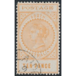 AUSTRALIA / SA - 1902 10d buff Long Tom, thin POSTAGE, CTO – SG # 274