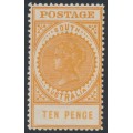 AUSTRALIA / SA - 1908 10d deep orange Long Tom, thick POSTAGE, crown SA wmk, MNH – SG # 287