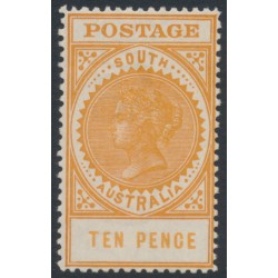 AUSTRALIA / SA - 1908 10d deep orange Long Tom, thick POSTAGE, crown SA wmk, MNH – SG # 287