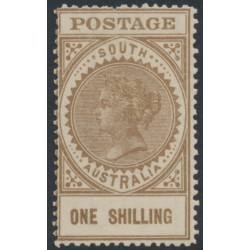 AUSTRALIA / SA - 1907 1/- brown Long Tom, thick POSTAGE, crown SA wmk, MH – SG # 288