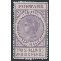 AUSTRALIA / SA - 1910 2/6 violet Long Tom, thick POSTAGE, crown A wmk, MH – SG # 304a