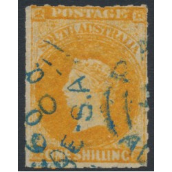 AUSTRALIA / SA - 1859 1/- orange QV, large star watermark, rouletted, used – SG # 18