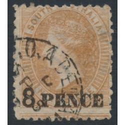 AUSTRALIA / SA - 1880 8d on 9d burnt umber QV, broad star watermark, used – SG # 119