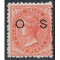 AUSTRALIA / NSW - 1884 1d orange QV, perf. 11:12, o/p OS, MH – SG # O20b