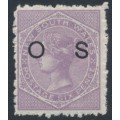 AUSTRALIA / NSW - 1885 6d mauve QV, perf. 12:10, o/p OS, MH – SG # O31b