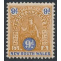 AUSTRALIA / NSW - 1905 9d brown/blue Commonwealth issue, crown A watermark, MH – SG # 352