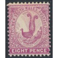 AUSTRALIA / NSW - 1899 8d magenta Lyrebird, perf. 12:11½, crown NSW watermark, MH – SG # 308