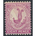 AUSTRALIA / NSW - 1899 8d magenta Lyrebird, perf. 12:11½, crown NSW watermark, MH – SG # 308