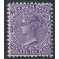 AUSTRALIA / NSW - 1897 10d violet QV, perf. 12:12, crown NSW watermark, MH – SG # 236ec
