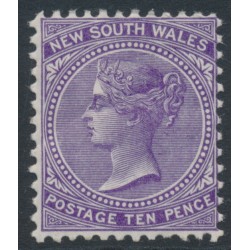 AUSTRALIA / NSW - 1897 10d violet QV, perf. 12:12, crown NSW watermark, MH – SG # 236ec