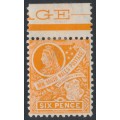 AUSTRALIA / NSW - 1905 6d orange Colony Arms, perf. 12:11½, crown A watermark, MH – SG # 342