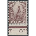 AUSTRALIA / NSW - 1908 1/- brown Kangaroo, perf. 12:11½, crown A watermark, MH – SG # 348