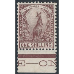 AUSTRALIA / NSW - 1908 1/- brown Kangaroo, perf. 12:11½, crown A watermark, MH – SG # 348