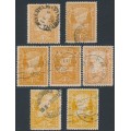 AUSTRALIA / TAS - 1907-1912 complete set of 4d Russell Falls shades and perfs, used – SG # 247