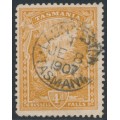 AUSTRALIA / TAS - 1907 4d pale yellow-brown Russell Falls, perf. 11, crown A watermark, used – SG # 247a