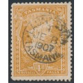 AUSTRALIA / TAS - 1907 4d pale yellow-brown Russell Falls, perf. 11, crown A watermark, used – SG # 247a