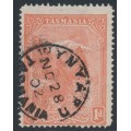 AUSTRALIA / TAS - 1902 1d Mt. Wellington, Volcano flaw [early state], used – ACSC # T12Ada+a