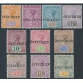 AUSTRALIA / TAS - 1892 ½d to £1 QV Tablet set of 10, o/p SPECIMEN, MH – SG # 216s-225s