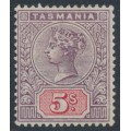 AUSTRALIA / TAS - 1897 5/- lilac/red QV Tablet, MH – SG # 223