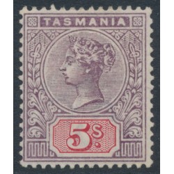 AUSTRALIA / TAS - 1897 5/- lilac/red QV Tablet, MH – SG # 223