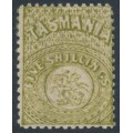 AUSTRALIA / TAS - 1880 5/- sage-green St. George postal fiscal, perf. 12, MH – SG # F15