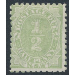 AUSTRALIA / NSW - 1892 ½d green Postage Due, perf. 10:10, MH – SG # D1