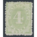 AUSTRALIA / NSW - 1893 4d green Postage Due, perf. 10:11, MH – SG # D5b