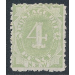 AUSTRALIA / NSW - 1893 4d green Postage Due, perf. 10:11, MH – SG # D5b