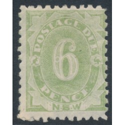 AUSTRALIA / NSW - 1891 6d green Postage Due, perf. 10:10, MH – SG # D6
