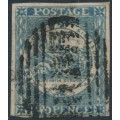 AUSTRALIA / NSW - 1850 2d indigo Sydney Views, plate II, variety ‘CREVIT omitted’, used – SG # 21g