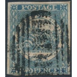 AUSTRALIA / NSW - 1850 2d indigo Sydney Views, plate II, variety ‘CREVIT omitted’, used – SG # 21g