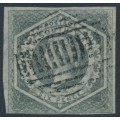 AUSTRALIA / NSW - 1854 6d grey Diadem, imperforate, ‘6’ watermark, used – SG # 94