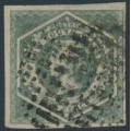 AUSTRALIA / NSW - 1854 6d olive-grey Diadem, imperforate, ‘6’ watermark, used – SG # 95
