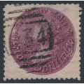 AUSTRALIA / NSW - 1897 5/- reddish purple Coin, perf. 11:11, used – SG # 297c