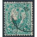 AUSTRALIA / NSW - 1903 2/6 green Lyrebird, perf. 12:11½, crown NSW watermark, used – SG # 326