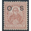 AUSTRALIA / NSW - 1889 4d red-brown Captain Cook, perf. 11:12, o/p OS, MH – SG # O41c