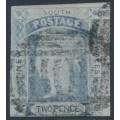 AUSTRALIA / NSW - 1851 2d greyish blue Laureates, imperf., no watermark, used – SG # 55