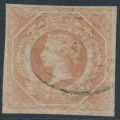AUSTRALIA / NSW - 1854 1/- pale red Diadem, imperforate, ‘12’ watermark, used – SG # 100