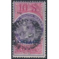 AUSTRALIA / NSW - 1903 10/- violet/aniline crimson Stamp Duty, o/p POSTAGE, used – SG # 276b