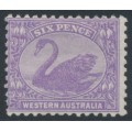 AUSTRALIA / WA - 1912 6d bright violet Swan, perf. 11½:12, crown A watermark, MH – SG # 168