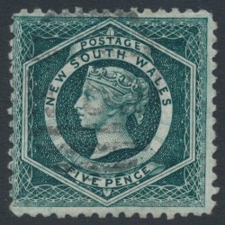 AUSTRALIA / NSW - 1903 5d green Diadem, p.11:11, sideways watermark, used – SG # 329ba
