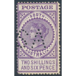AUSTRALIA / SA - 1909 2/6 violet Long Tom, crown A wmk, SA perfin, MH – SG # 304