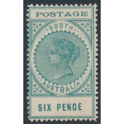 AUSTRALIA / SA - 1903 6d blue-green Long Tom, thin POSTAGE, MH – SG # 282
