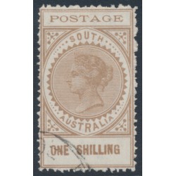 AUSTRALIA / SA - 1902 1/- pale brown Long Tom, thin POSTAGE, CTO – SG # 275