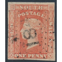AUSTRALIA / NSW - 1856 1d orange-red Diadem - St. Peters cancel – SG # 109