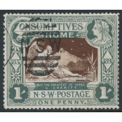 AUSTRALIA / NSW - 1897 1d (1/-) green/brown Consumptives' Home, used – SG # 280
