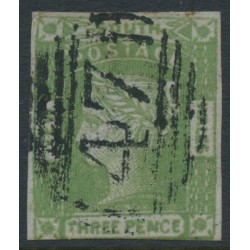 AUSTRALIA / NSW - 1852 3d green Laureates, imperf., no watermark, used – SG # 66